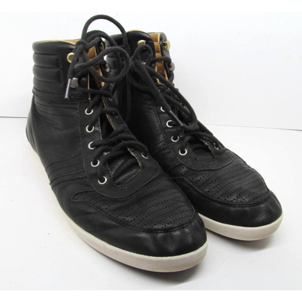 UGG Australia Black Leather Ankle Boots Mens Size US 11 Vibram Soles VGC